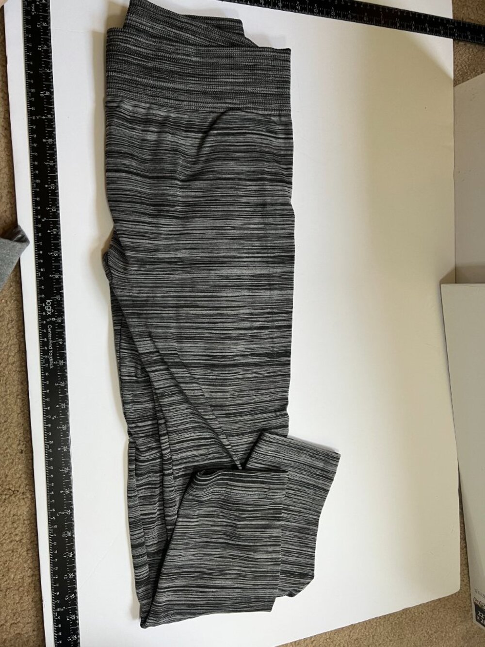 Faded Glory Black & Gray Leggings W 2X